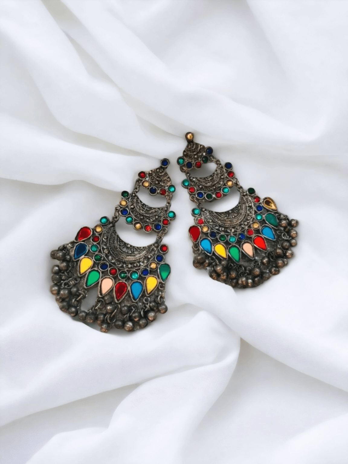 Stylish Silver Oxidised Earrings Designs !! Afghani Mirror Jhumka Earrings  !! oxidised jewellery!! - YouTube