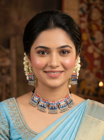 Meena oxidized choker set