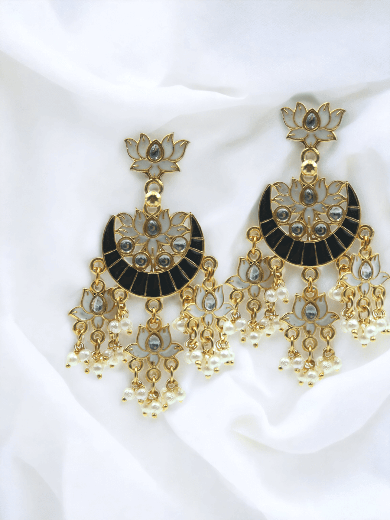 New Vintage Gold Metal Big Indian Jhumka Earrings For Women Kolczyki Bells  Tassel Rhinestone Flower Drop Earring Party Jewelry - Dangle Earrings -  AliExpress