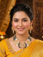 Yaari Collections Special Rajasthani Pure Kundan Off White Chokhar Set with Original Pearls