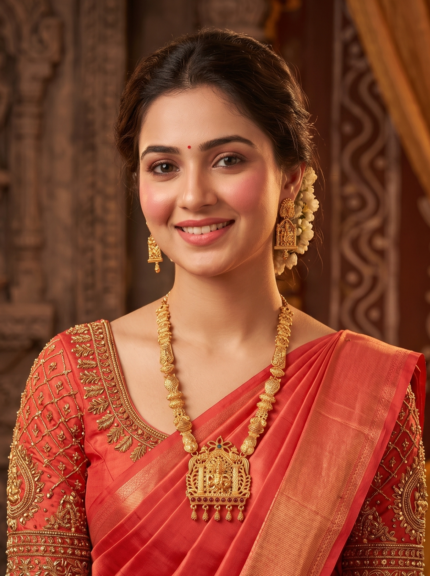 Stylish Traditional Antique Gold Plated Lord Krishna Designer Temple Jewellery Long Bridal Jewellery Necklace Set for Women