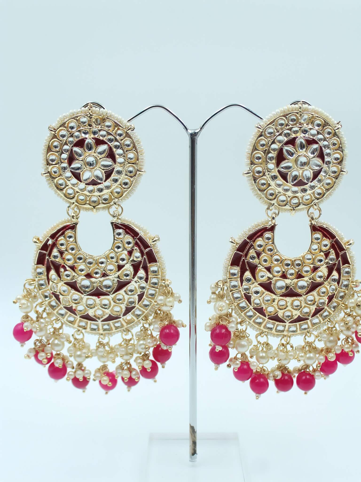 Naina Kundan Chandbali Earrings - Dazzle Up - 2790223
