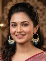 Yaari Collections Gold-Plated Hoop Earrings with Pearl Cluster & Teal Blue Beads | Traditional Statement Bali Earrings for Women | Festive & Party Wear Jewellery